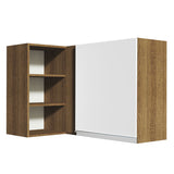 Gabinete Superior de Esquina 1 Puerta 60 cm de Profundidad Glamy Marrón/Blanco