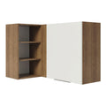 Gabinete Superior Esquinero 166 cm 1 Puerta 3 Nichos Marrón/Blanco Stella Madesa