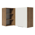 Gabinete Superior Esquinero 166 cm 1 Puerta 3 Nichos Marrón/Blanco Stella Madesa