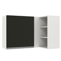 Gabinete Superior Esquinero 166 cm 1 Puerta 3 Nichos Blanco/Negro Glamy Madesa