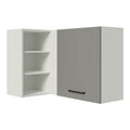 Gabinete Superior Esquinero 166 cm 1 Puerta 3 Nichos Blanco/Gris Agata Madesa