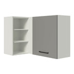 Gabinete Superior Esquinero 166 cm 1 Puerta 3 Nichos Blanco/Gris Agata Madesa