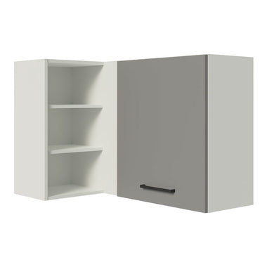 Gabinete Superior Esquinero 166 cm 1 Puerta 3 Nichos Blanco/Gris Agata Madesa