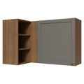 Gabinete Superior Esquinero 166 cm 1 Puerta 3 Nichos Marrón/Gris Vik Madesa