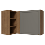 Gabinete Superior Esquinero 166 cm 1 Puerta 3 Nichos Marrón/Gris Vik Madesa