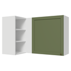 Gabinete Superior Esquinero 166 cm 1 Puerta 3 Nichos Blanco/Verde Vik Madesa