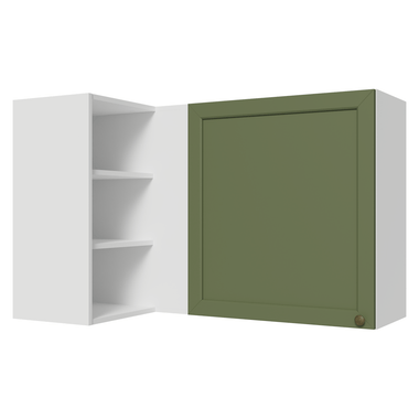 Gabinete Superior Esquinero 166 cm 1 Puerta 3 Nichos Blanco/Verde Vik Madesa