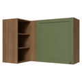 Gabinete Superior Esquinero 166 cm 1 Puerta 3 Nichos Marrón/Verde Vik Madesa