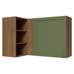 Gabinete Superior Esquinero 166 cm 1 Puerta 3 Nichos Marrón/Verde Vik Madesa