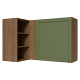 Gabinete Superior Esquinera para Línea 60 cm de Profundidad Marrón/Verde Vik Madesa