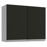 Gabinete Superior 80 cm 2 Puertas Glamy Blanco/Negro