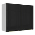 Gabinete Superior 80 cm 2 Puertas Blanco/Negro Lux Madesa