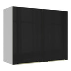 Gabinete Superior 80 cm 2 Puertas Blanco/Negro Lux Madesa
