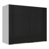 Gabinete Superior 80 cm 2 Puertas Lux Blanco/Negro