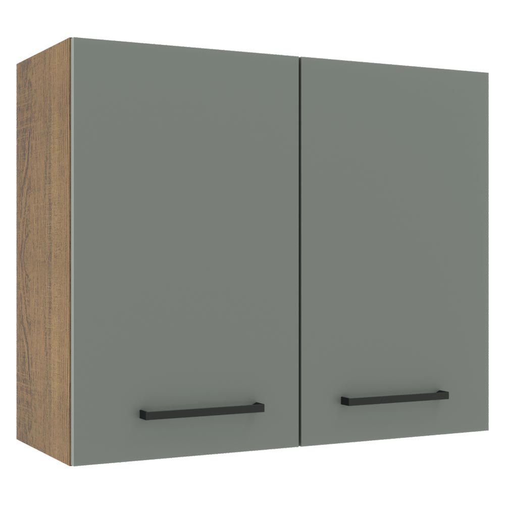 Gabinete Superior 80 cm 2 Puertas Marrón/Gris Agata Madesa