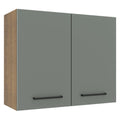 Gabinete Superior 80 cm 2 Puertas Marrón/Gris Agata Madesa