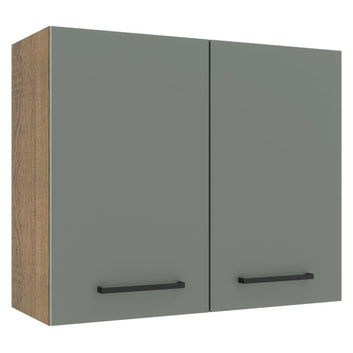 Gabinete Superior 80 cm 2 Puertas Marrón/Gris Agata Madesa