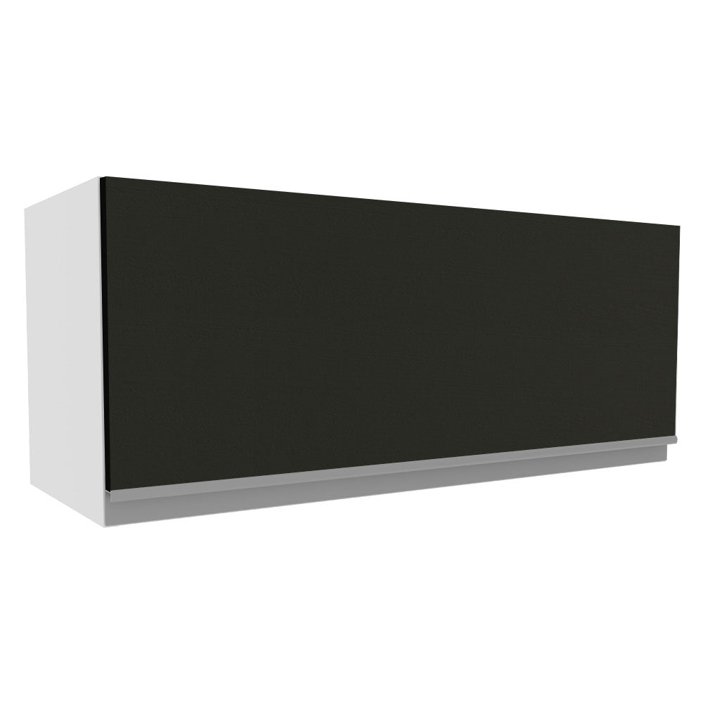 Gabinete Superior 80cm 1 Puerta Abatible Blanco/Negro Glamy