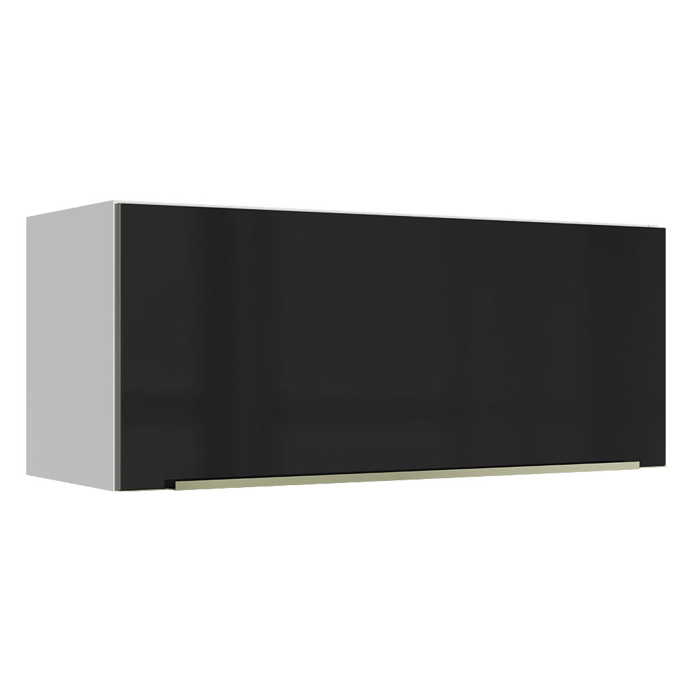 Gabinete Superior 80 cm 1 Puerta Abatible Blanco/Negro Lux Madesa