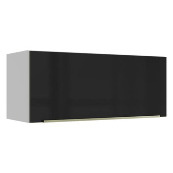 Gabinete Superior 80 cm 1 Puerta Abatible Blanco/Negro Lux Madesa