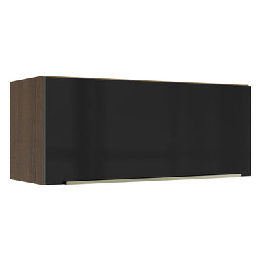 Gabinete Superior 80 cm 1 Puerta Abatible Marrón/Negro Lux Madesa