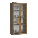 Mueble de Cocina Vitrina 70cm 2 Puertas de Vidrio Marrón Madesa