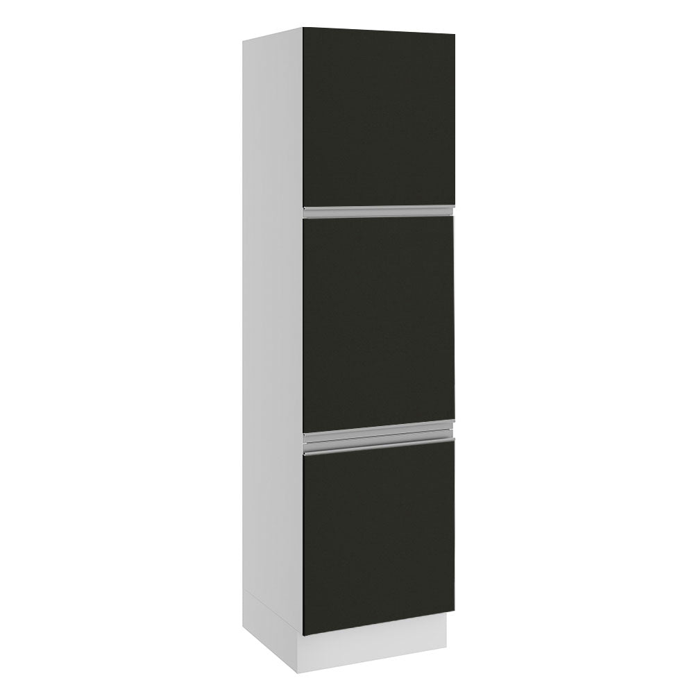 Mueble Despensa 60 cm 3 Puertas Glamy Blanco/Negro
