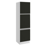 Mueble Despensa 60 cm 3 Puertas Glamy Blanco/Negro
