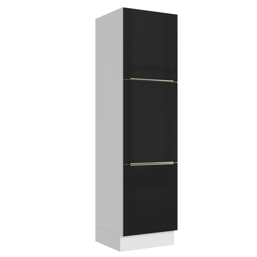 Mueble Despensa 60 cm 3 Puertas Blanco/Negro Lux Madesa