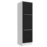Mueble Despensa 60 cm 3 Puertas Blanco/Negro Lux Madesa