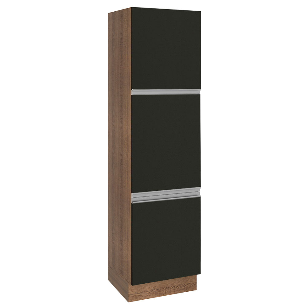 Mueble Despensa 60 cm 3 Puertas Glamy Marrón/Negro