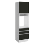 Mueble para Horno 60 cm 1 Puerta 3 Cajones Blanco/Negro Glamy Madesa