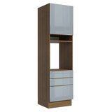 Mueble para Horno 60 cm 1 Puerta e 3 Cajones Marrón/Gris Lux Madesa