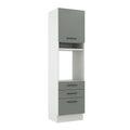 Mueble para Horno 60 cm 1 Puerta 3 Cajones Blanco/Gris Agata Madesa