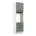 Mueble para Horno 60 cm 1 Puerta 3 Cajones Blanco/Gris Agata Madesa