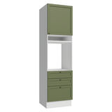 Mueble para Horno 60 cm 1 Puerta 3 Cajones Blanco/Verde Vik Madesa