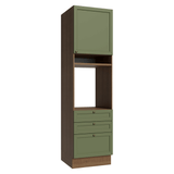 Mueble para Horno 60 cm 1 Puerta 3 Cajones Marrón/Verde Vik Madesa