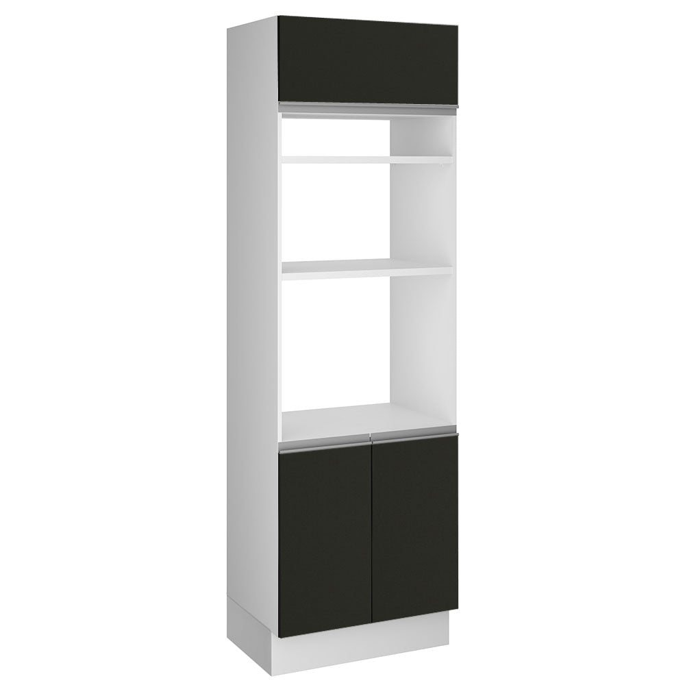 Mueble para Horno 70 cm 3 Puertas Blanco/Negro Glamy Madesa