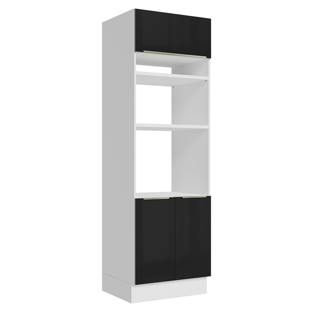 Mueble para Horno 70 cm 3 Puertas Blanco/Negro Lux Madesa