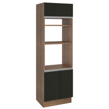 Mueble para Horno 70 cm 3 Puertas Marrón/Negro Glamy Madesa