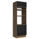 Mueble para Horno 70 cm 3 Puertas Marrón/Negro Lux Madesa