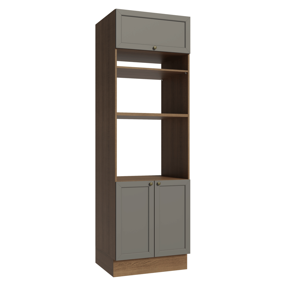 Mueble para Horno 70 cm 3 Puertas Marrón/Gris Vik Madesa