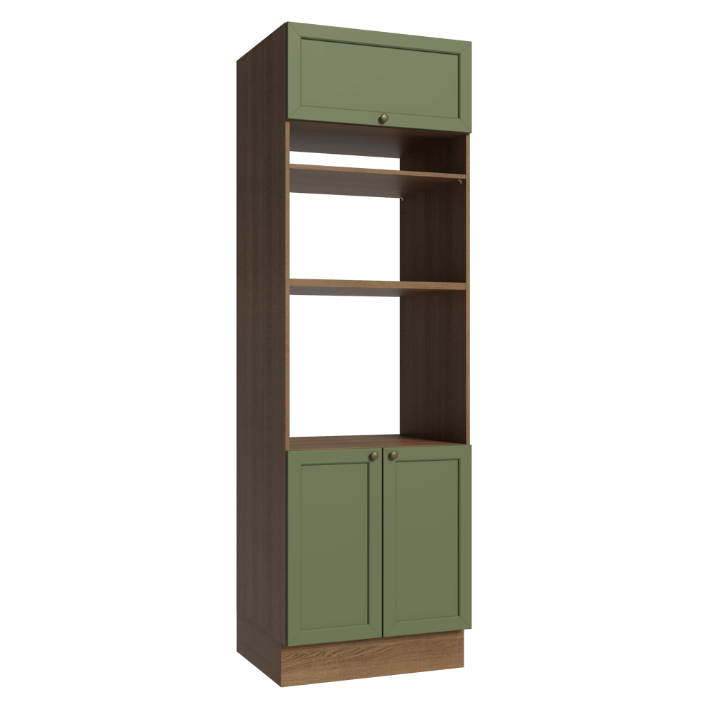 Mueble para Horno 70 cm 3 Puertas Marrón/Verde Vik Madesa