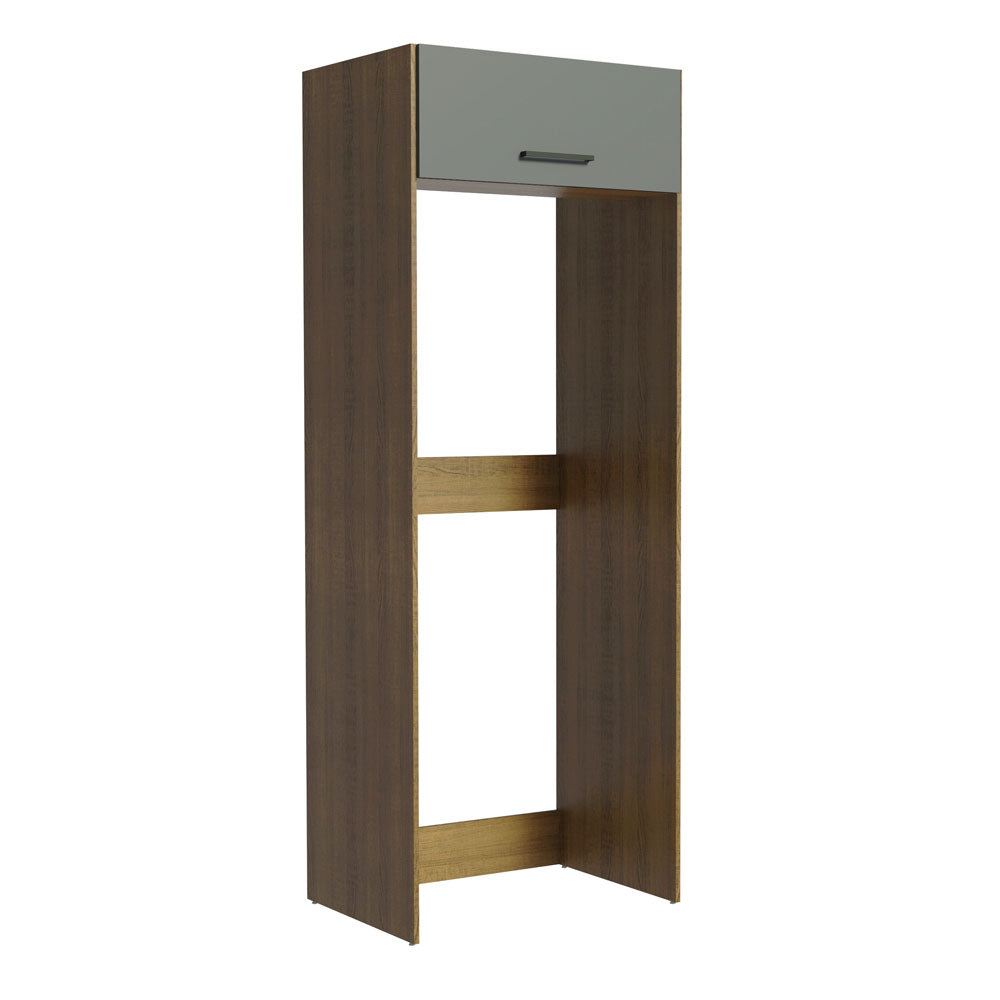 Mueble de Cocina para Refrigerador 1 Puerta Abatible Agata Marrón/Gris