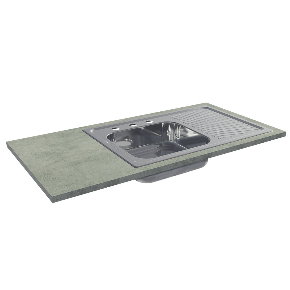 Kit Encimera para Gabinete Bajo y Fregadero 120 cm Gris Madesa
