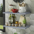 Kit 2 Repisas de Cocina 80 cm con Soporte Metálico Gris Madesa