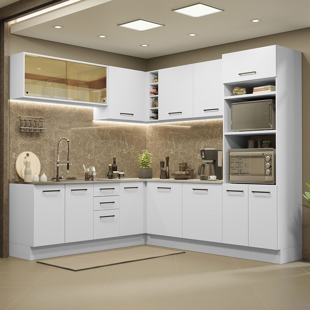 Cocina Integral Esquinera 459 Blanco Agata 01