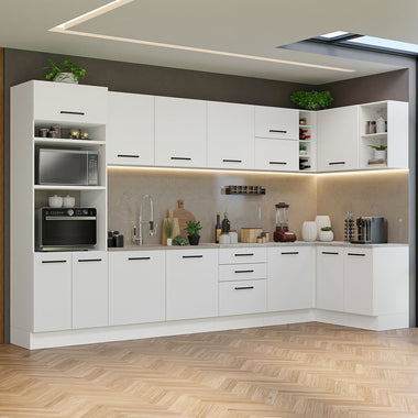 Cocina Integral Esquinera 499cm Blanco Agata 01
