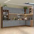Cocina Integral Esquinera 499cm Marrón/Gris Agata 01
