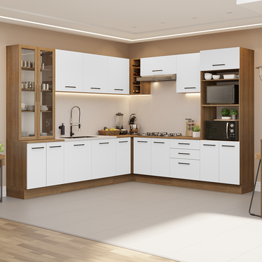 Cocina Integral 549cm Marrón/Blanco Agata 01